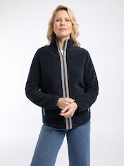 Weird Fish Blue Lucille Lightweight Full Zip Borg Fleece - Image 5 of 8