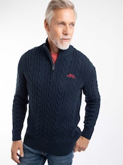 Πουλόβερ με φερμουάρ και πλεκτό ζιβάγκο Weird Fish Heath 1/4 - Εικόνα 1 από 7