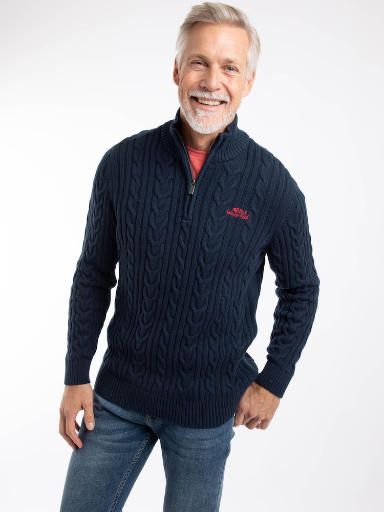 Πουλόβερ με φερμουάρ και πλεκτό ζιβάγκο Weird Fish Heath 1/4 - Εικόνα 2 από 7