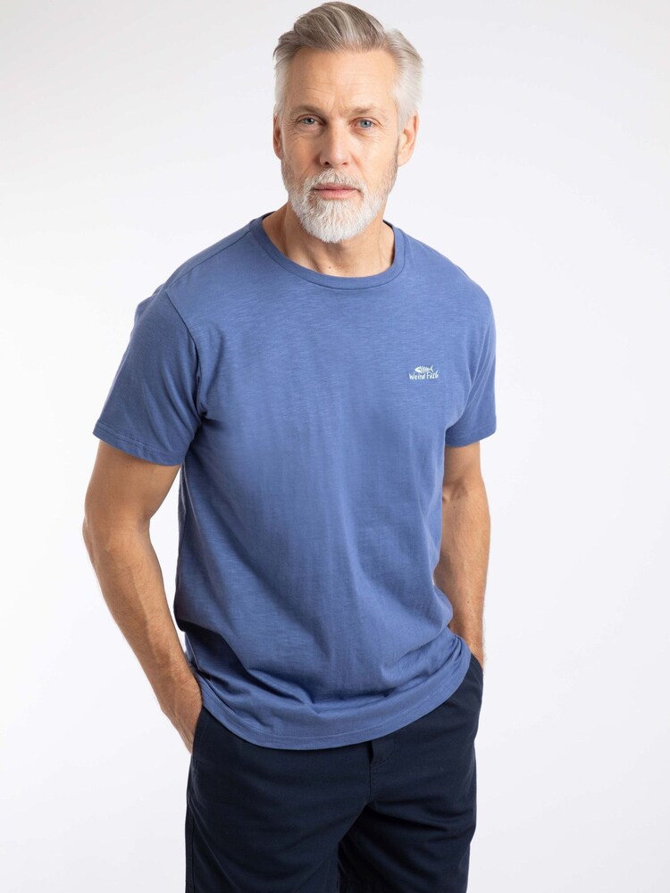 أزرق مائي - تيشرت قطن بشعار Fished من Weird Fish - صورة 1 من 6