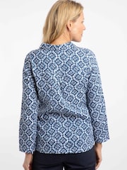 Weird Fish Blue Syona Double Cloth Printed Shirt - Image 2 of 7