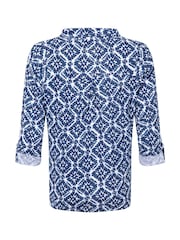 Weird Fish Blue Syona Double Cloth Printed Shirt - Image 7 of 7