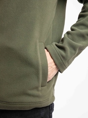 Weird Fish Green Roald Button Funnel Neck Micro Rugby Shirt - Image 5 of 7