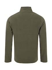 Weird Fish Green Roald Button Funnel Neck Micro Rugby Shirt - Image 7 of 7
