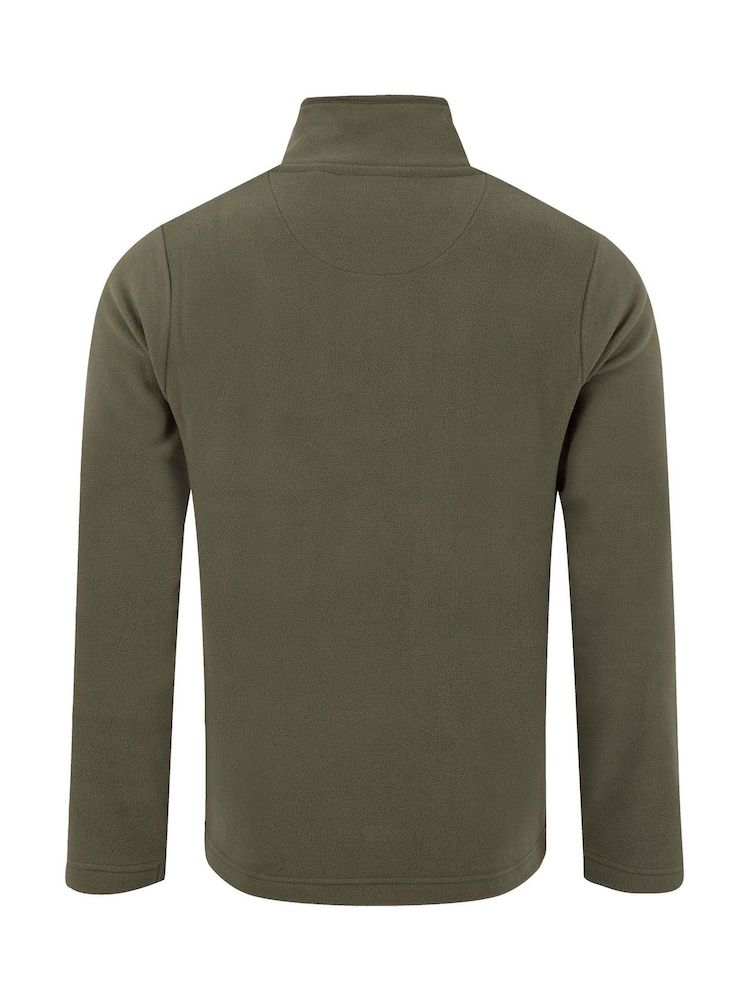 Weird Fish Green Roald Button Funnel Neck Micro Rugby Shirt - Image 7 of 7