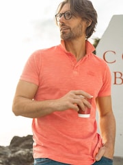 Weird Fish Coral Indy Slub Polo Shirt - Image 1 of 8