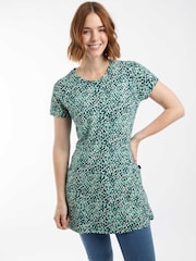 أزرق - Weird Fish Sidra Printed Jersey Slub Tunic - Image 1 of 7