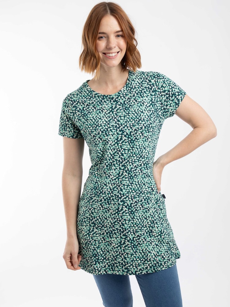 أزرق - Weird Fish Sidra Printed Jersey Slub Tunic - Image 1 of 7