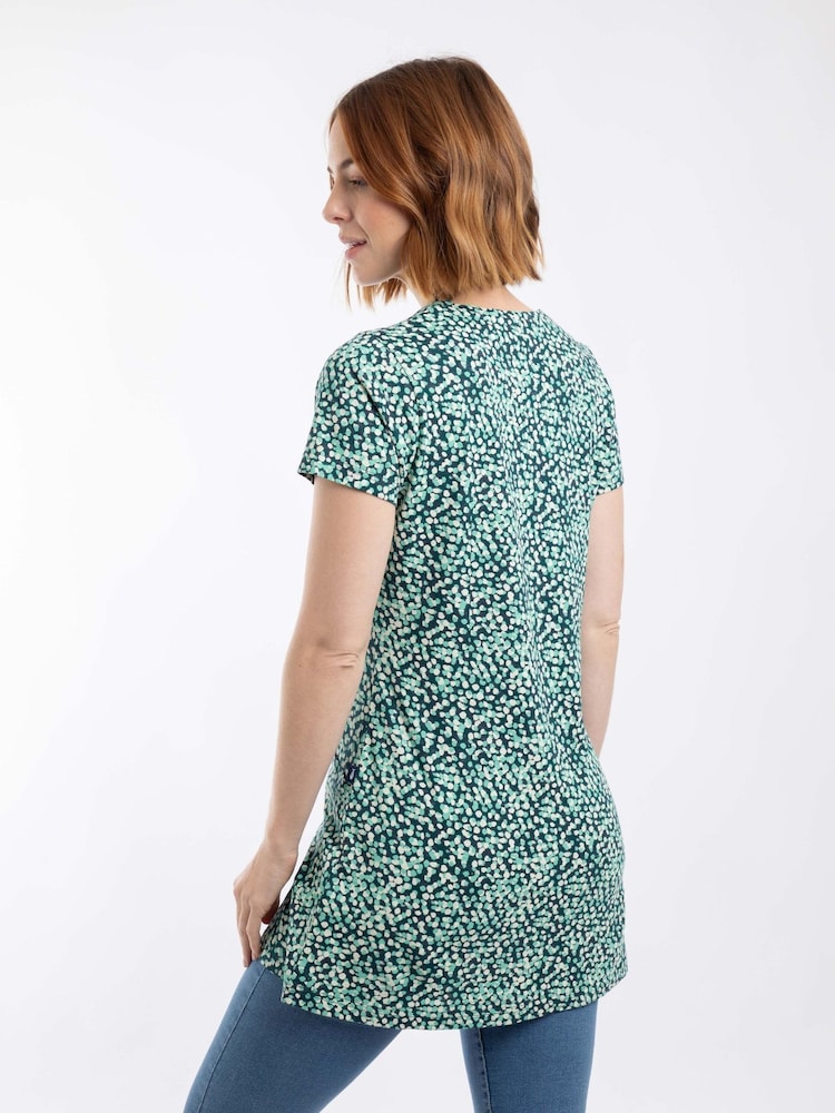 أزرق - Weird Fish Sidra Printed Jersey Slub Tunic - Image 2 of 7