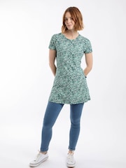 أزرق - Weird Fish Sidra Printed Jersey Slub Tunic - Image 3 of 7