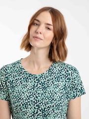 أزرق - Weird Fish Sidra Printed Jersey Slub Tunic - Image 4 of 7