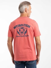 Weird Fish Red Uphaul Back Print Graphic T-Shirt - Image 2 of 6