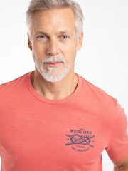 Weird Fish Red Uphaul Back Print Graphic T-Shirt - Image 4 of 6