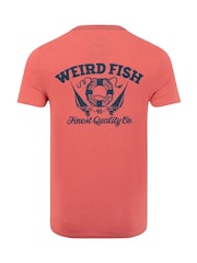 Weird Fish Red Uphaul Back Print Graphic T-Shirt - Image 6 of 6