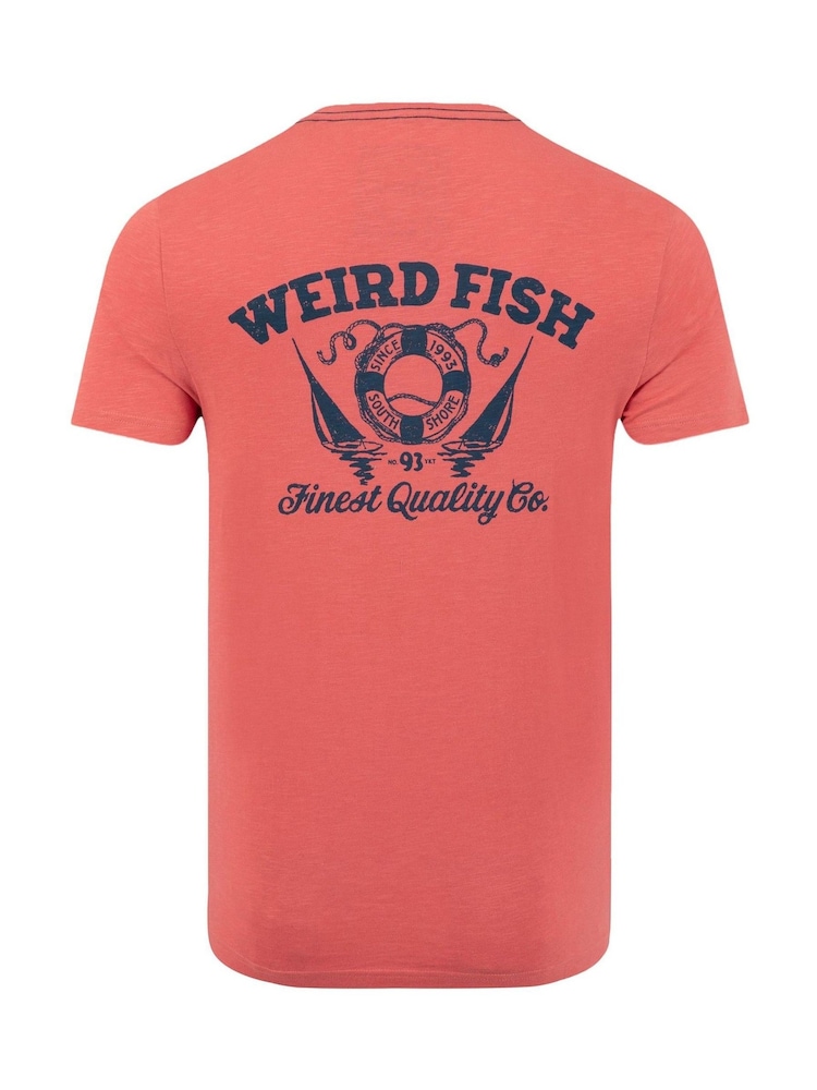 Weird Fish Red Uphaul Back Print Graphic T-Shirt - Image 6 of 6