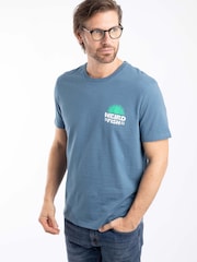 Weird Fish Blue Sun Beam Back Print Graphic T-Shirt - Image 1 of 6