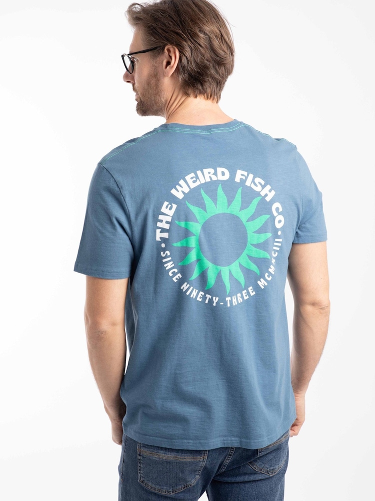 Weird Fish Blue Sun Beam Back Print Graphic T-Shirt - Image 2 of 6