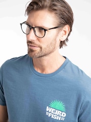 Weird Fish Blue Sun Beam Back Print Graphic T-Shirt - Image 4 of 6