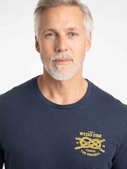 Weird Fish Blue Uphaul Back Print Graphic T-Shirt - Image 1 of 6