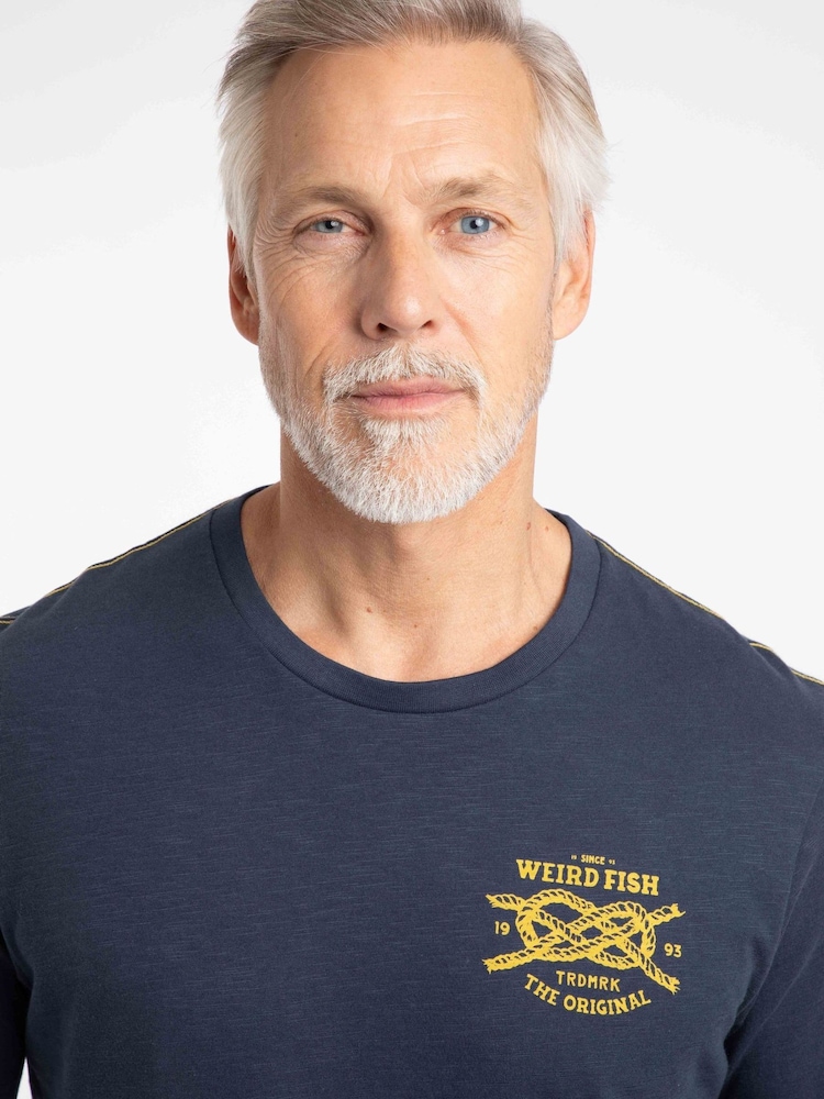 Weird Fish Blue Uphaul Back Print Graphic T-Shirt - Image 1 of 6