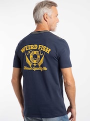 Weird Fish Blue Uphaul Back Print Graphic T-Shirt - Image 2 of 6