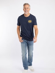 Weird Fish Blue Uphaul Back Print Graphic T-Shirt - Image 3 of 6