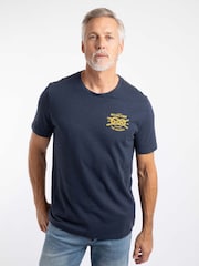 Weird Fish Blue Uphaul Back Print Graphic T-Shirt - Image 4 of 6