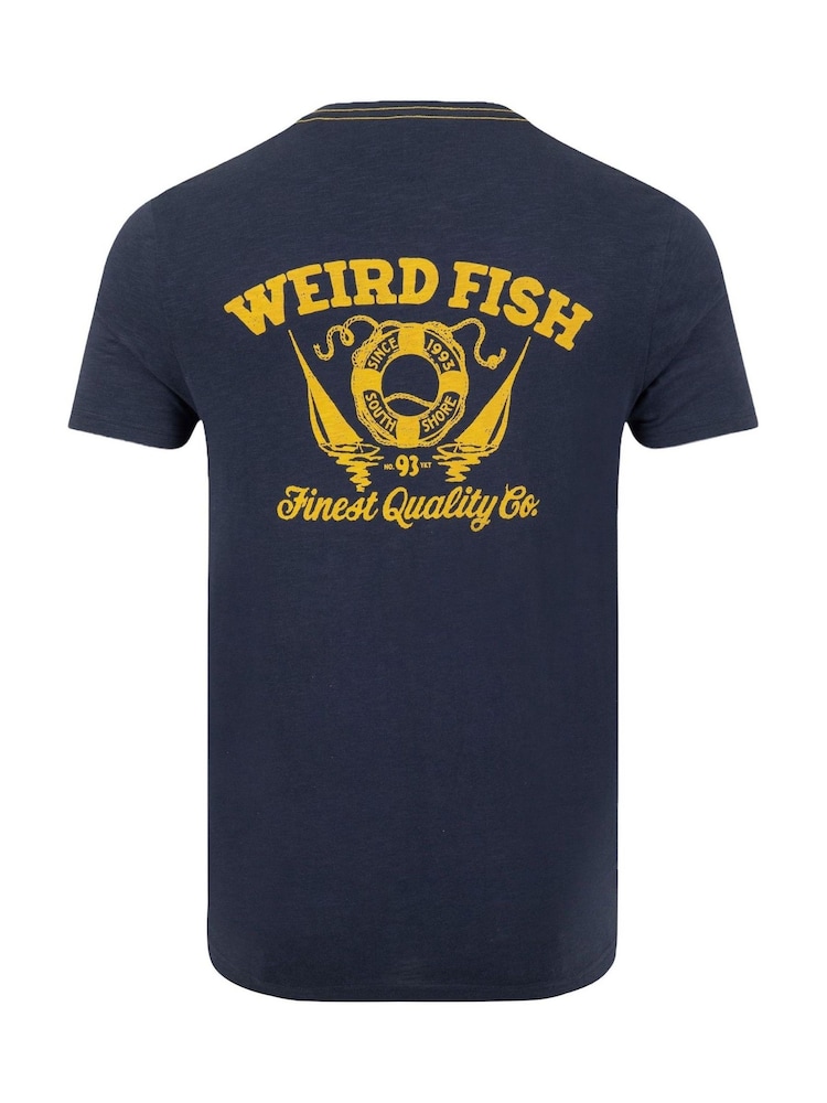 Weird Fish Blue Uphaul Back Print Graphic T-Shirt - Image 6 of 6