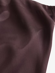 Chocolate Brown Satin Midi Skirt - Image 7 of 8
