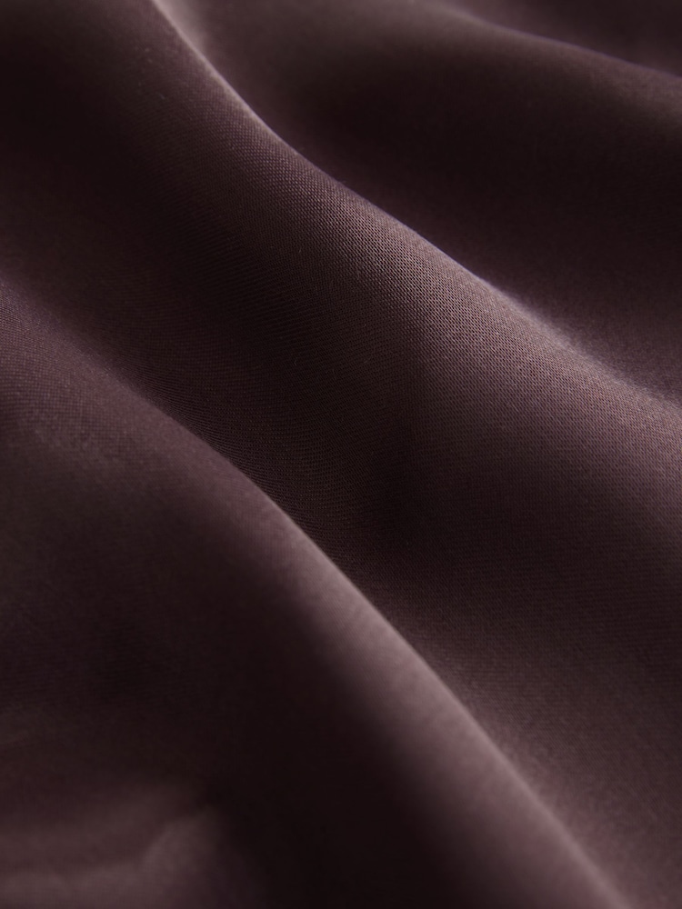 Chocolate Brown Satin Midi Skirt - Image 8 of 8 Chocolate Brown Satin Midi Skirt - Image 8 of 8