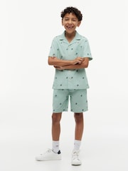 Tommy Hilfiger Green Ithaca Stripe Logo Embroidery Relaxed Shorts - Image 4 of 5