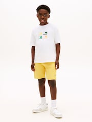 Tommy Hilfiger Yellow Terry Wide Leg Sweat Shorts - Image 2 of 4