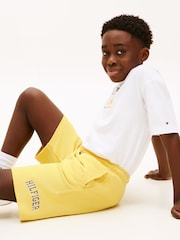 Tommy Hilfiger Yellow Terry Wide Leg Sweat Shorts - Image 3 of 4