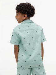 Tommy Hilfiger Green Ithaca Stripe Logo Embroidery Short Sleeve Shirt - Image 3 of 5