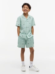 Tommy Hilfiger Green Ithaca Stripe Logo Embroidery Short Sleeve Shirt - Image 4 of 5