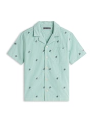 Tommy Hilfiger Green Ithaca Stripe Logo Embroidery Short Sleeve Shirt - Image 5 of 5