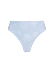Chelsea Peers Blue Jacquard Coastal High Waist Bikini Bottoms - Image 5 of 6