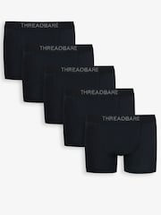 Threadbare Black Hipster Fit Boxer Shorts 5 Pack - Image 1 of 3