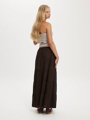 Cotton On Brown Haven Multi Tiered Maxi Skirt - Image 4 of 5