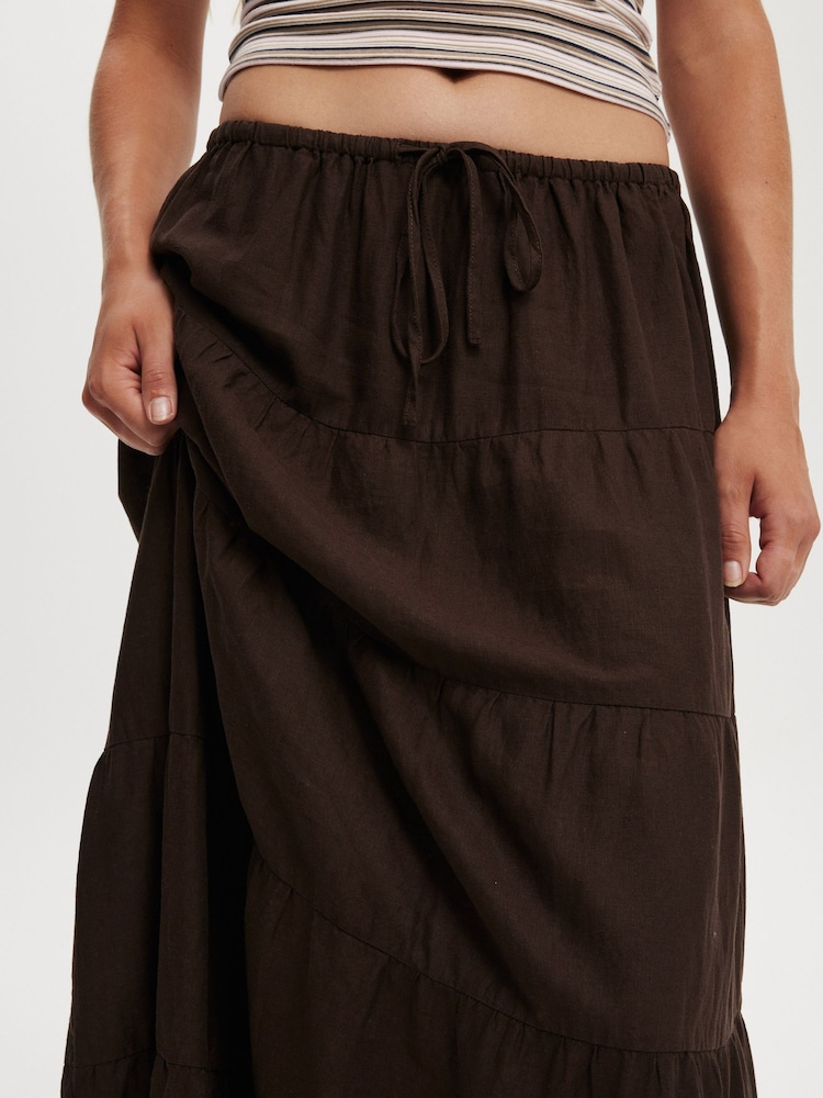 Cotton On Brown Haven Multi Tiered Maxi Skirt - Image 5 of 5