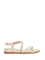 Dune London Leather Wide Fit Lexia Flat Sandals - صورة 1 من 5