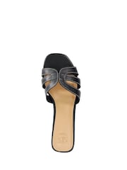 Dune London Black Leather Larrissa Flat Sandals - Image 4 of 5
