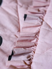 Rockett St George Pink Polka Dot Noir Cotton Frill Bedspread - Image 2 of 8