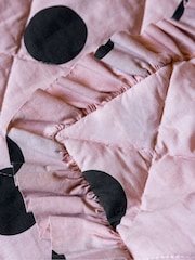 Rockett St George Pink Polka Dot Noir Cotton Frill Bedspread - Image 3 of 8
