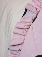 Rockett St George Pink Polka Dot Noir Cotton Frill Bedspread - Image 5 of 8