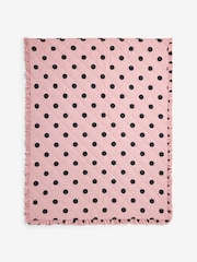 Rockett St George Pink Polka Dot Noir Cotton Frill Bedspread - Image 6 of 8