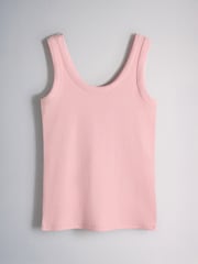 The Set 4 Pack Scoop Rib Vests Pink/White/Brown - Image 3 of 7
