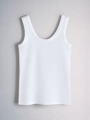 The Set 4 Pack Scoop Rib Vests Pink/White/Brown - Image 4 of 7
