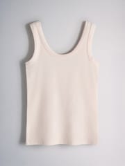 The Set 4 Pack Scoop Rib Vests Pink/White/Brown - Image 5 of 7