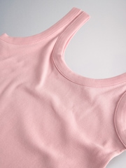 The Set 4 Pack Scoop Rib Vests Pink/White/Brown - Image 7 of 7